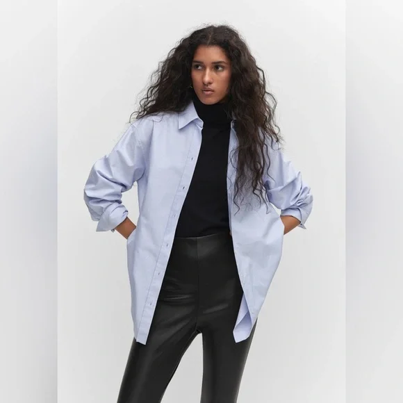 Mango leather effect leggings with split hems NWT - Picture 5 of 6